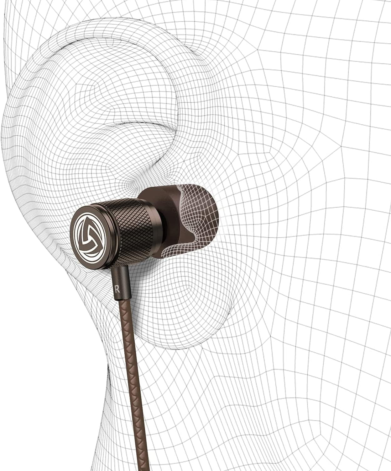 Ultra Wired Earbuds In-Headphones with Microphone, 5 Years Warranty, Noise Isolating Memory Foam and HD Mic, 3.9Ft Long Cord, In-Ear Monitors, Earphones for School, Gaming, Sports, Music